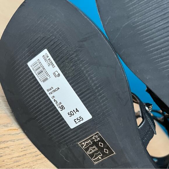 New! River Island Studded Leather Gladiator Faux Turquoise Silver Sandals Size 7 - Picture 10 of 11